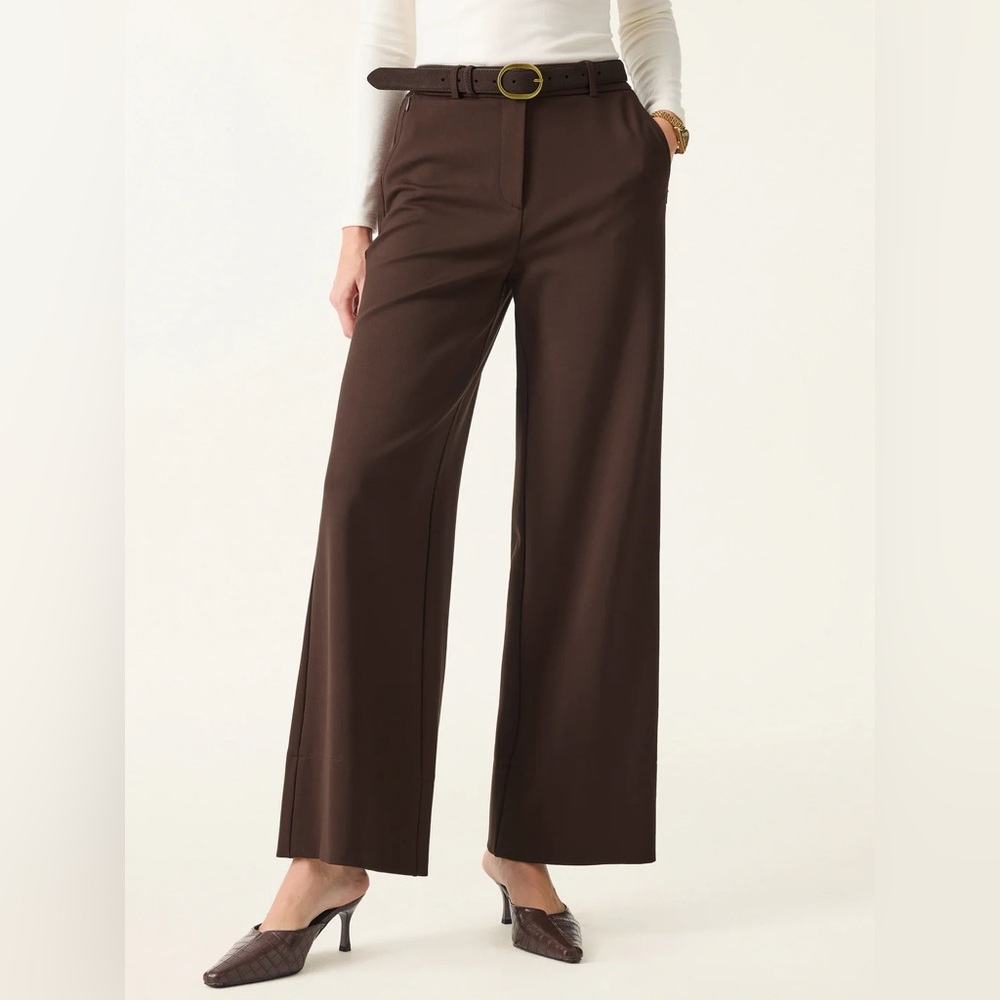OGL High Rise Wide Leg Trousers with Zippered Pockets in brown size XS